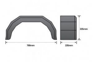 Maypole Trailer Mudguards to fit  wheels with 13in rim (click for enlarged image)